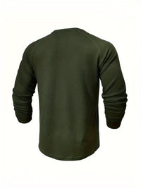 Hanley Waffle Texture Long Sleeve Henley