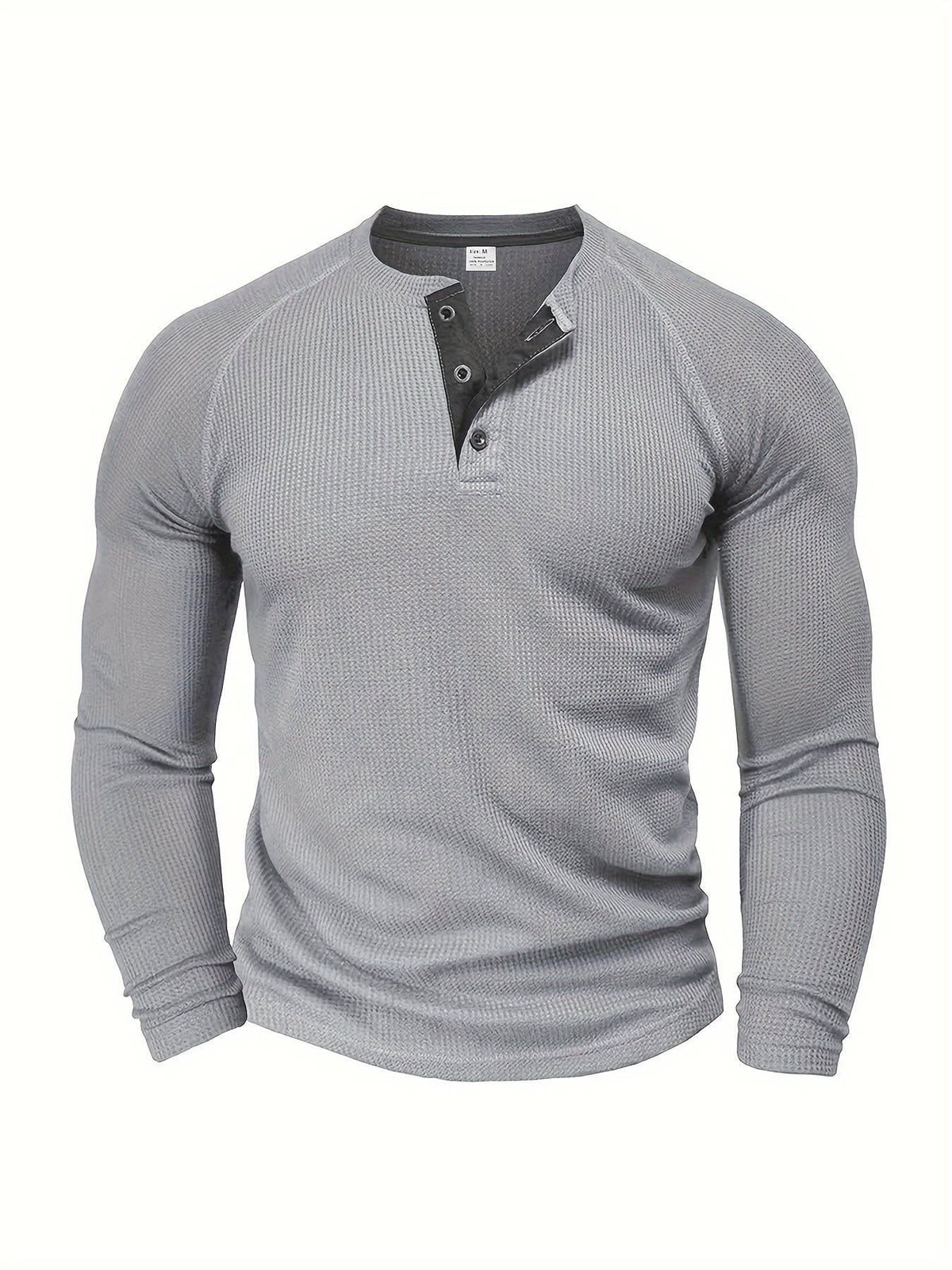 Hanley Waffle Texture Long Sleeve Henley