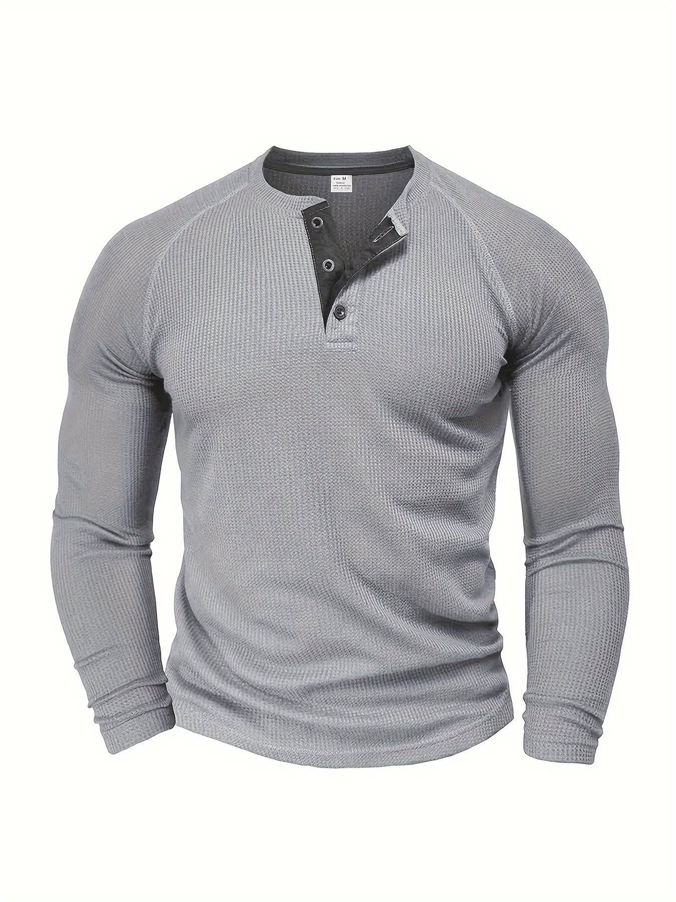 Hanley Waffle Texture Long Sleeve Henley_20