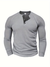 Hanley Waffle Texture Long Sleeve Henley