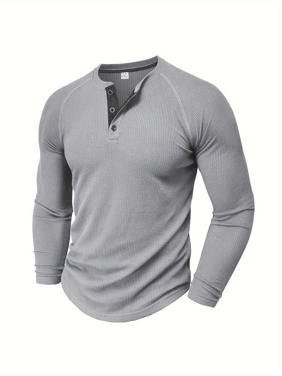 Hanley Waffle Texture Long Sleeve Henley