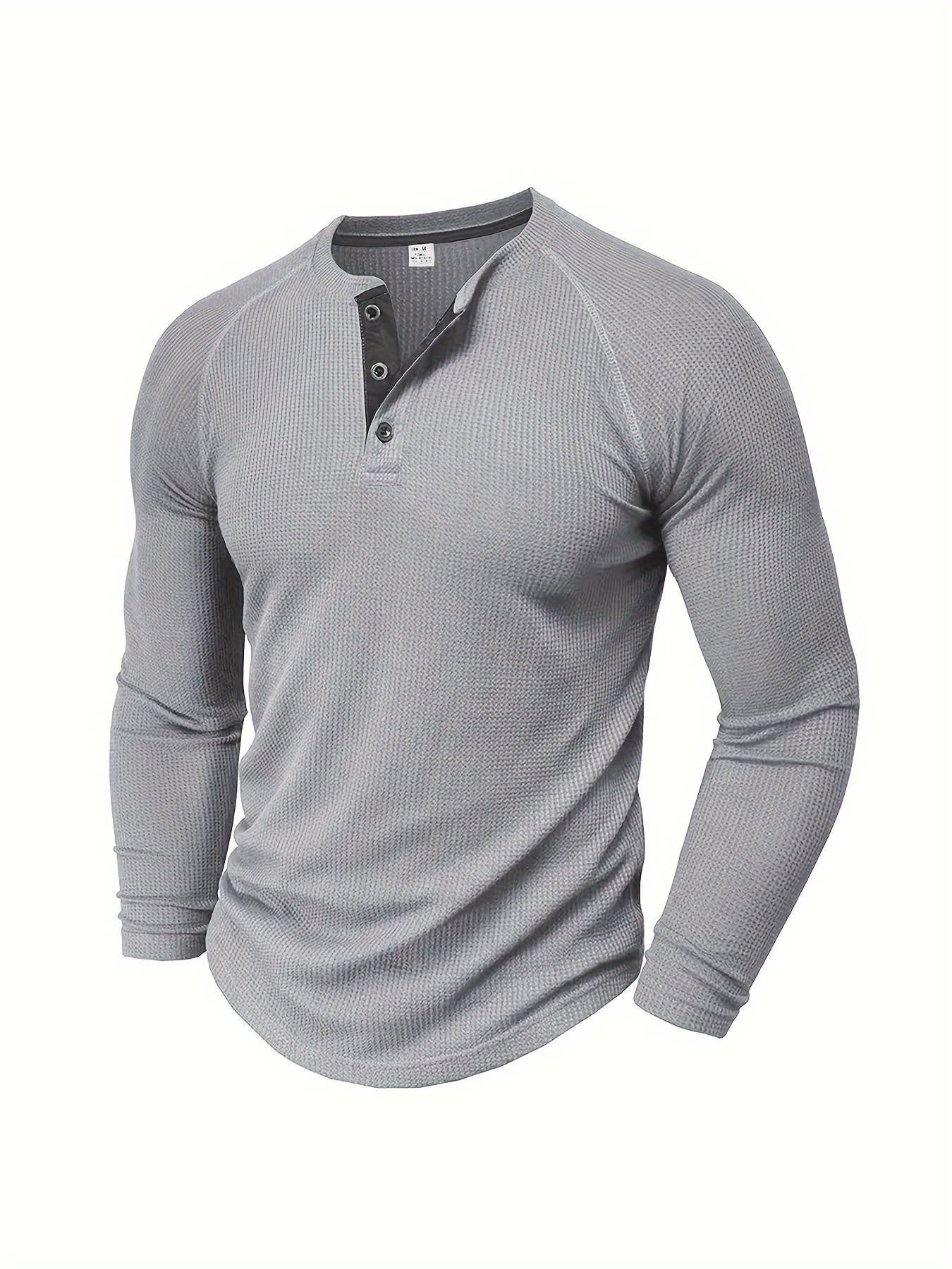 Hanley Waffle Texture Long Sleeve Henley_22