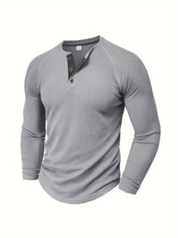 Hanley Waffle Texture Long Sleeve Henley