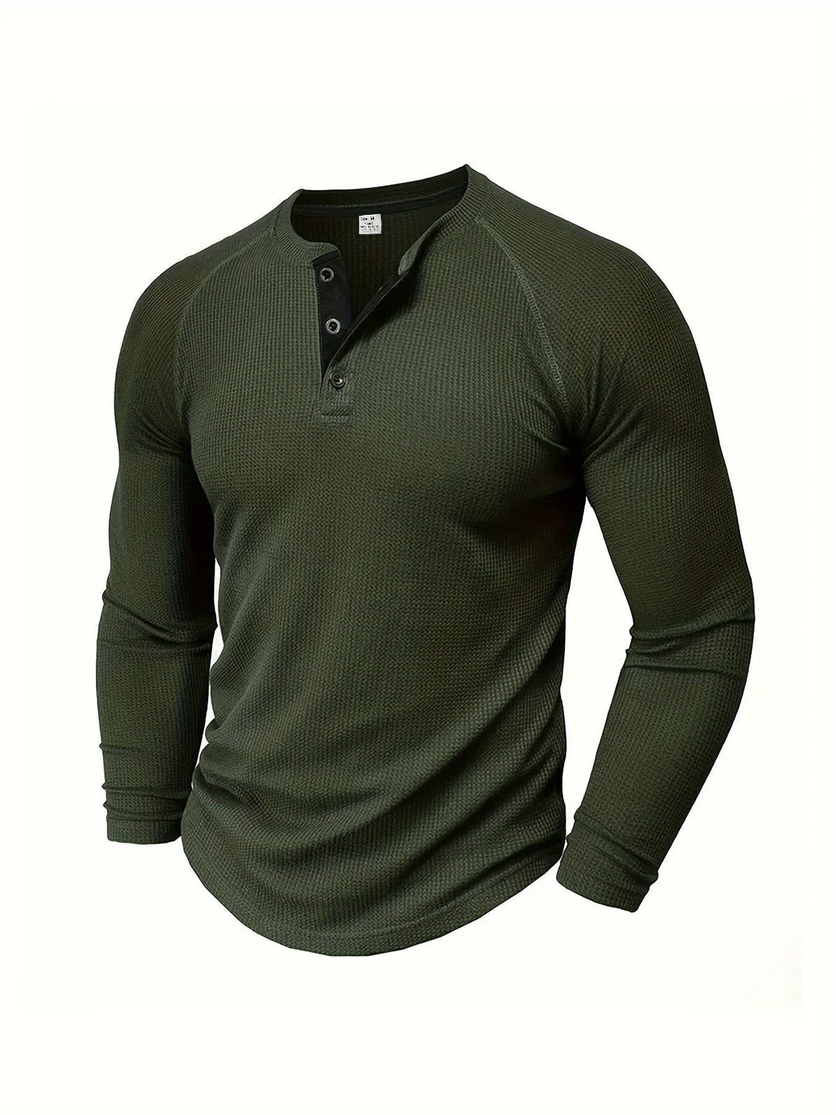Hanley Waffle Texture Long Sleeve Henley