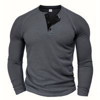 Hanley Waffle Texture Long Sleeve Henley