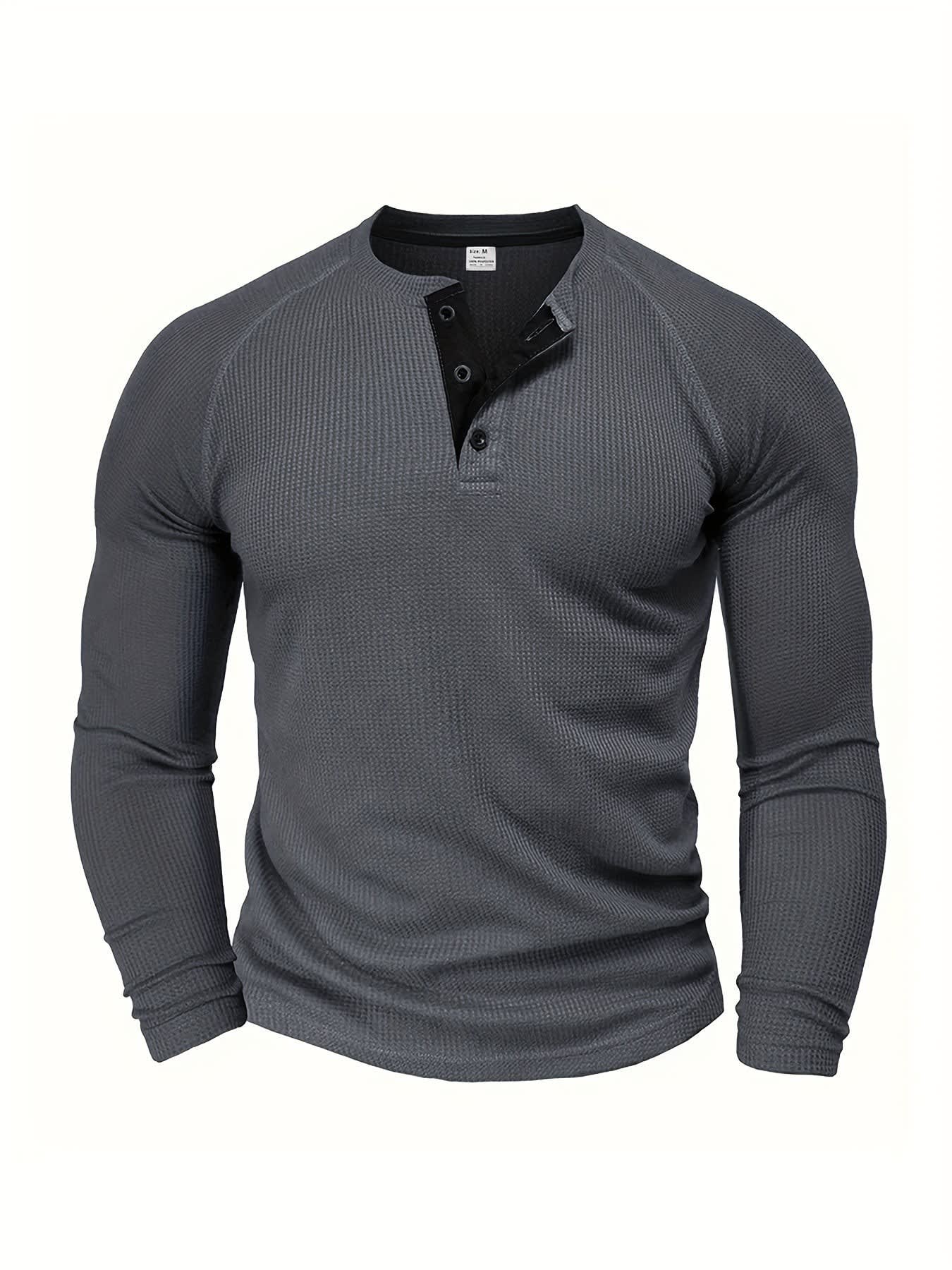 Hanley Waffle Texture Long Sleeve Henley_7