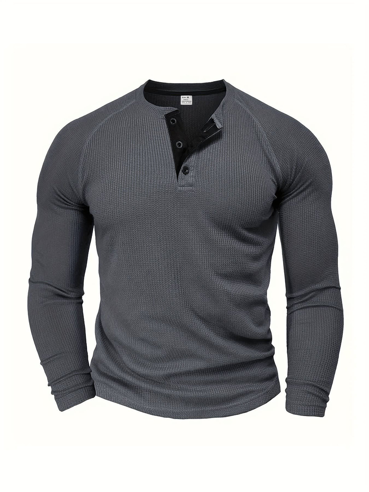 Hanley Waffle Texture Long Sleeve Henley