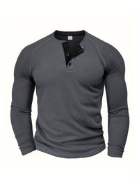 Hanley Waffle Texture Long Sleeve Henley