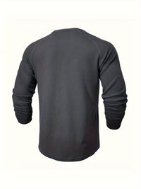Hanley Waffle Texture Long Sleeve Henley