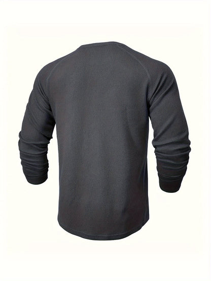 Hanley Waffle Texture Long Sleeve Henley_8