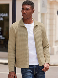 Donnelly Textured Grid Zip Up Jacket