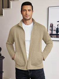 Donnelly Textured Grid Zip Up Jacket
