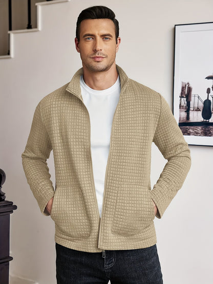 Donnelly Textured Grid Zip Up Jacket_11