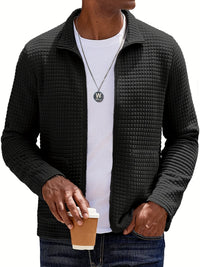 Donnelly Textured Grid Zip Up Jacket
