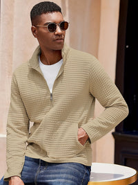 Donnelly Textured Grid Zip Up Jacket