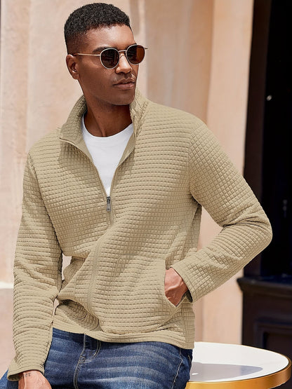 Donnelly Textured Grid Zip Up Jacket_8