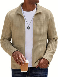 Donnelly Textured Grid Zip Up Jacket