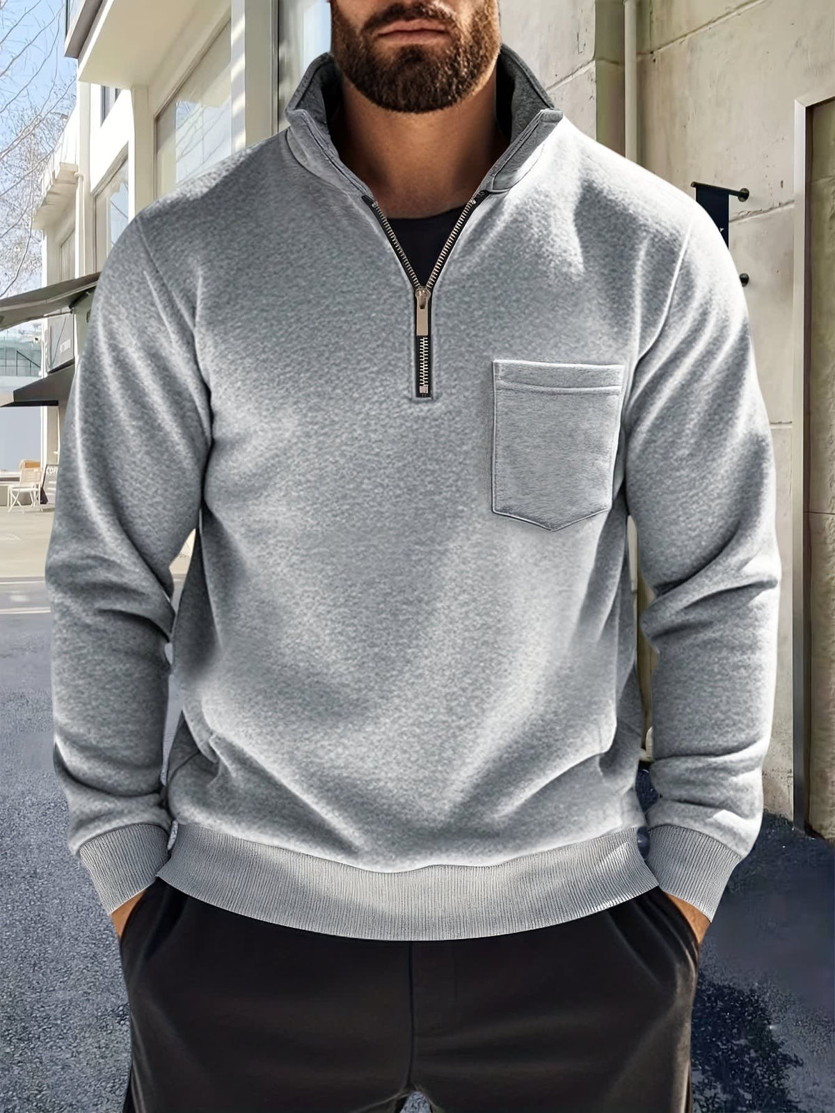Linus Half Zip Stand Collar Pullover
