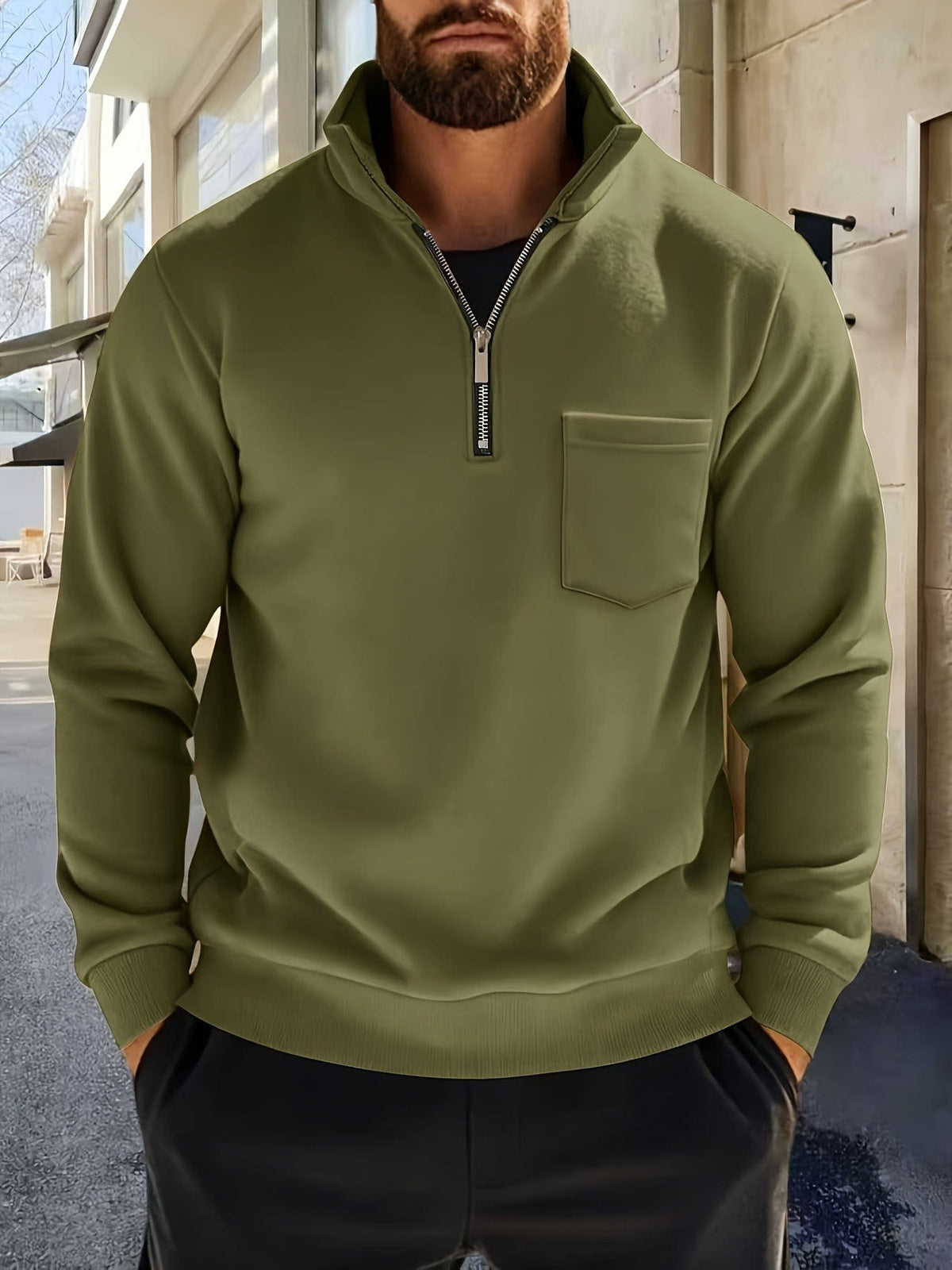 Linus Half Zip Stand Collar Pullover