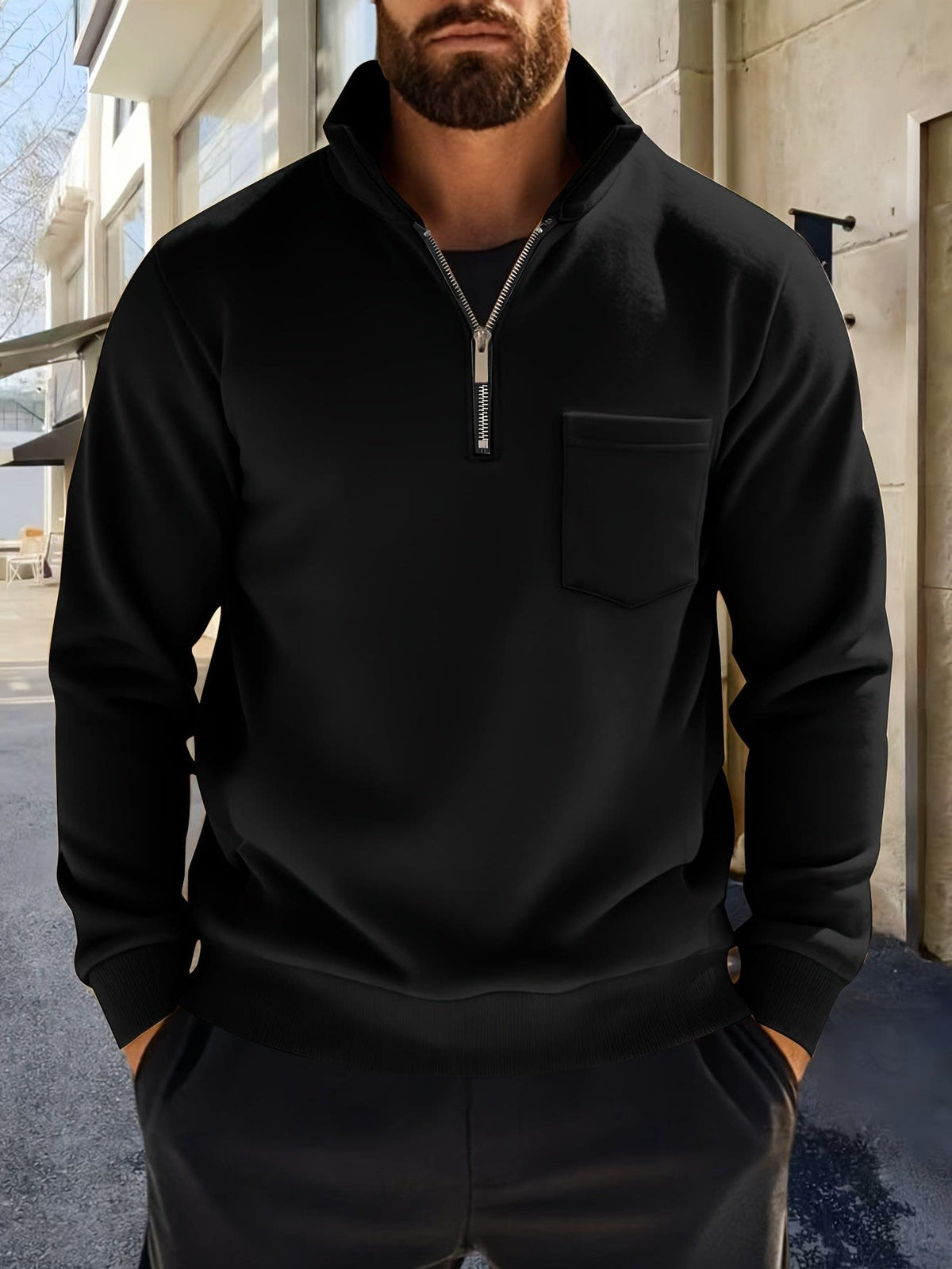 Linus Half Zip Stand Collar Pullover