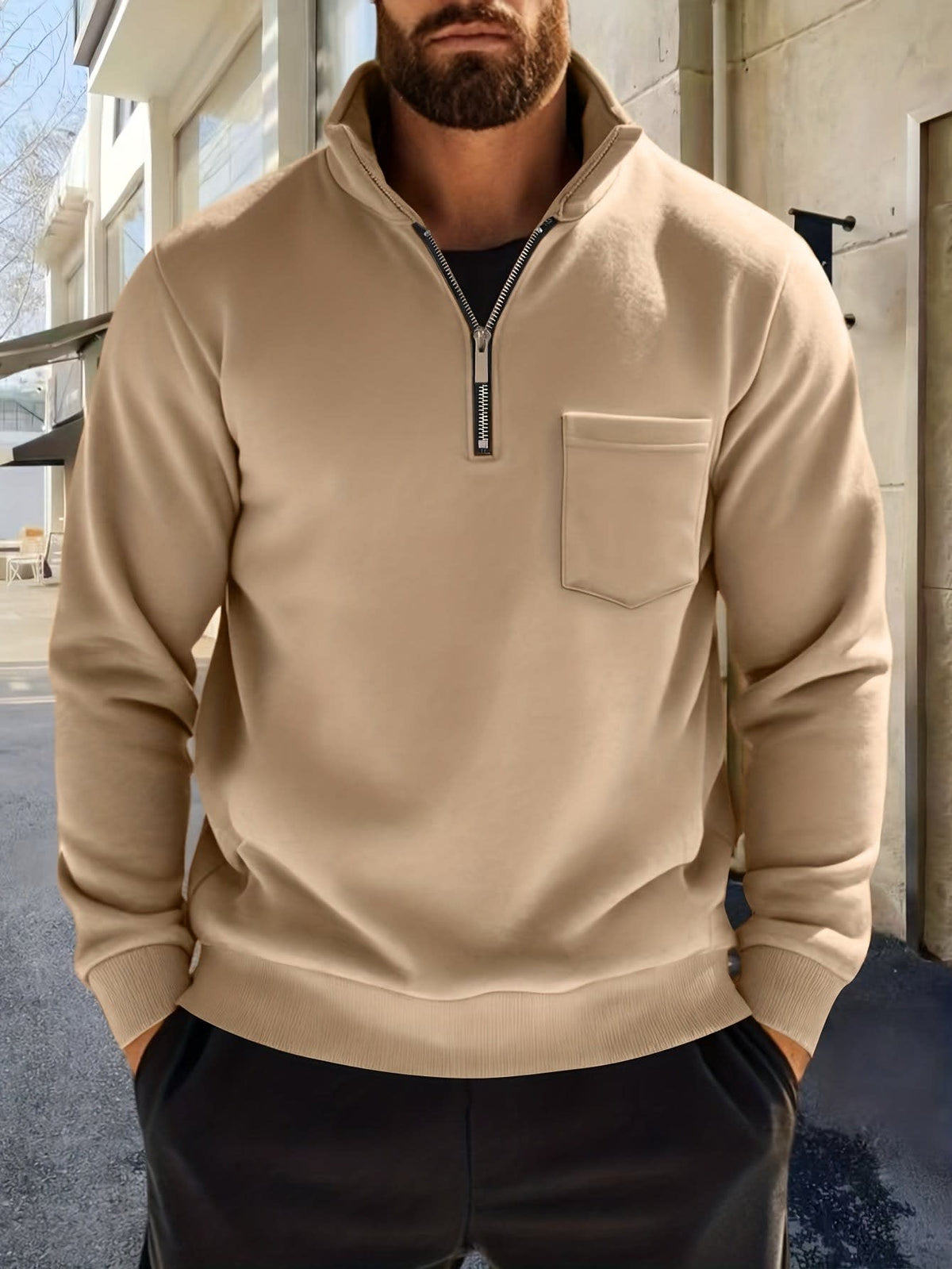 Linus Half Zip Stand Collar Pullover