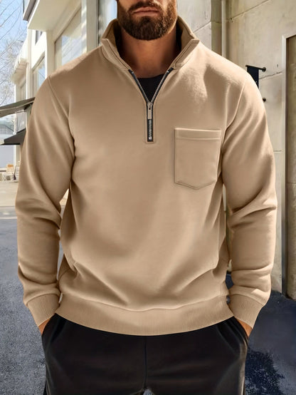 Linus Half Zip Stand Collar Pullover_5