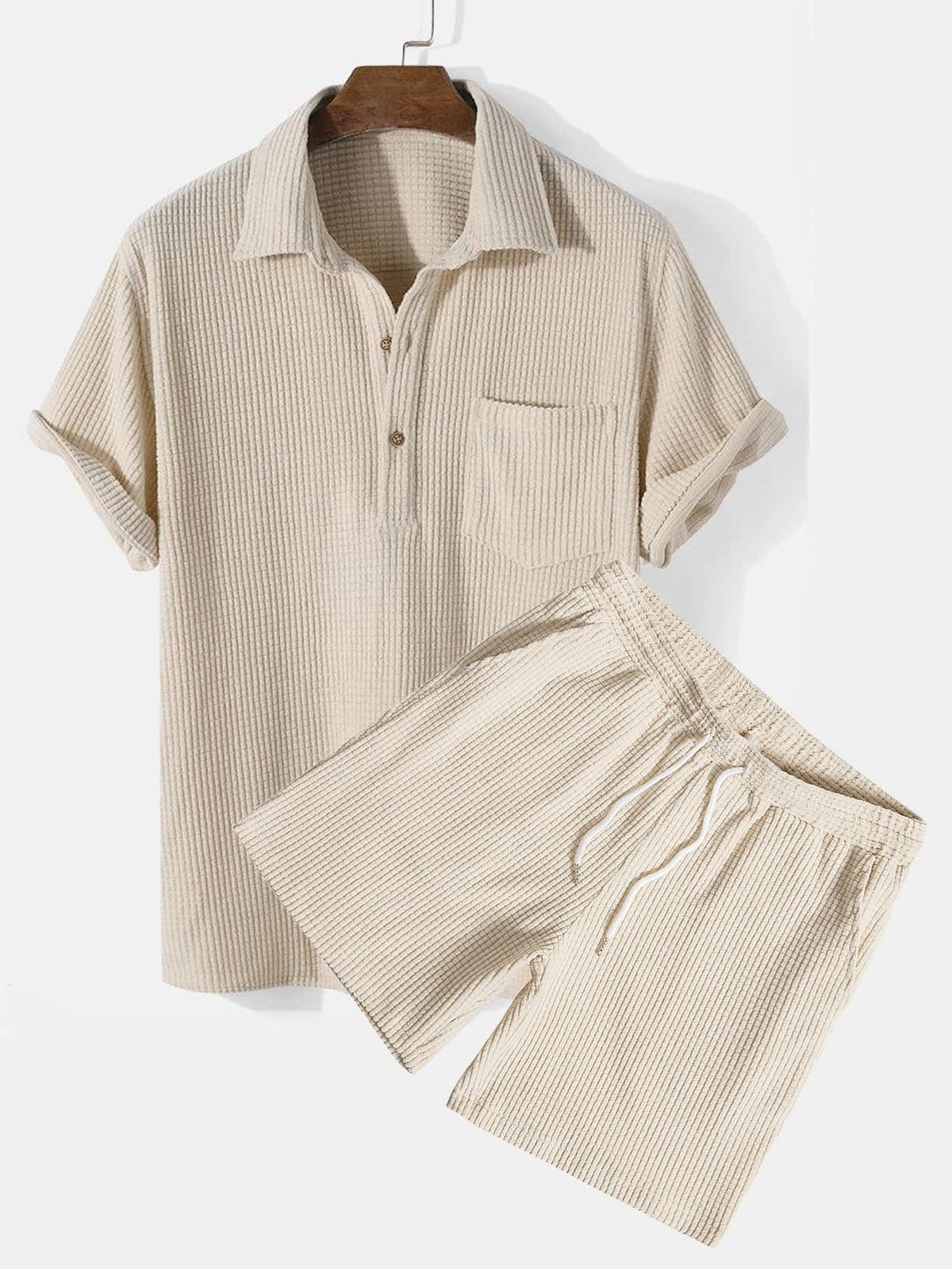 Leighton Waffle Knit Polo and Shorts Set