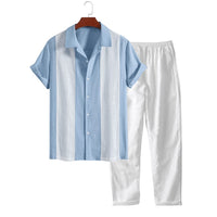 Kemp Color Block Camp Shirt and Trousers Set