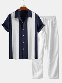 Kemp Color Block Camp Shirt and Trousers Set