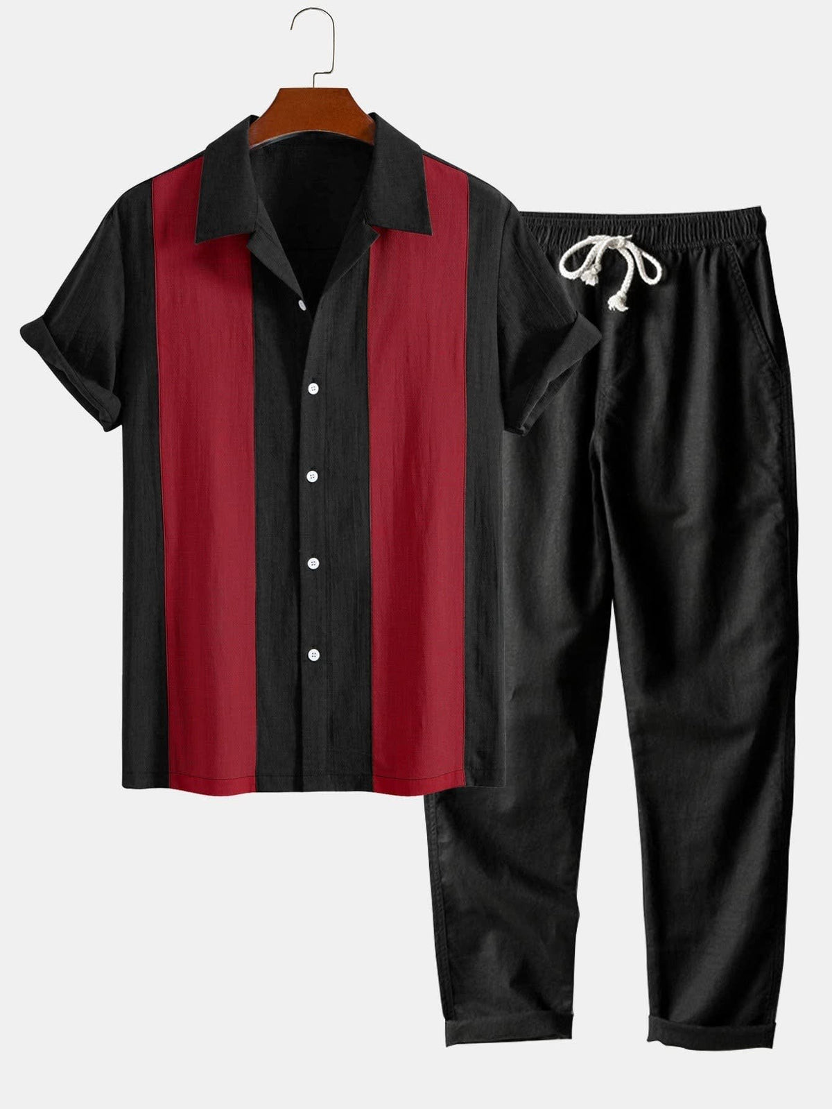 Kemp Color Block Camp Shirt and Trousers Set