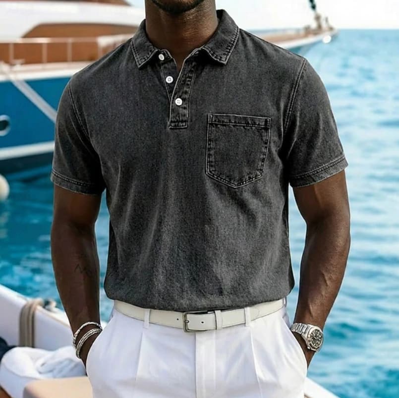 Bancroft Washed Pocket Short Sleeve Polo