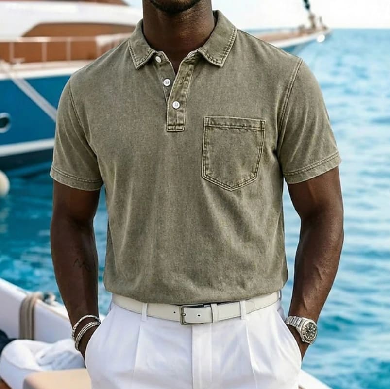 Bancroft Washed Pocket Short Sleeve Polo