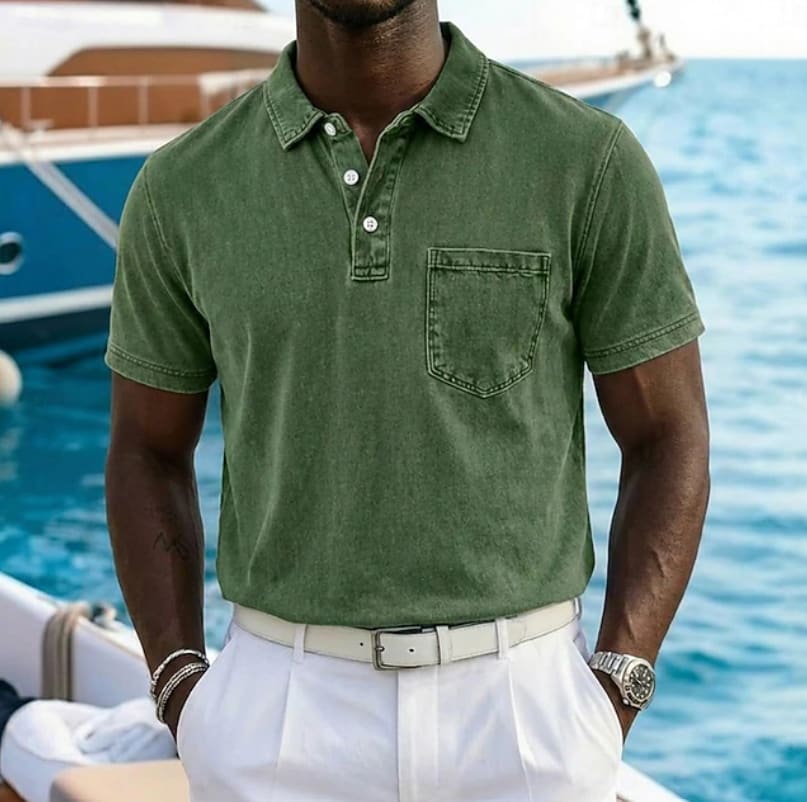 Bancroft Washed Pocket Short Sleeve Polo