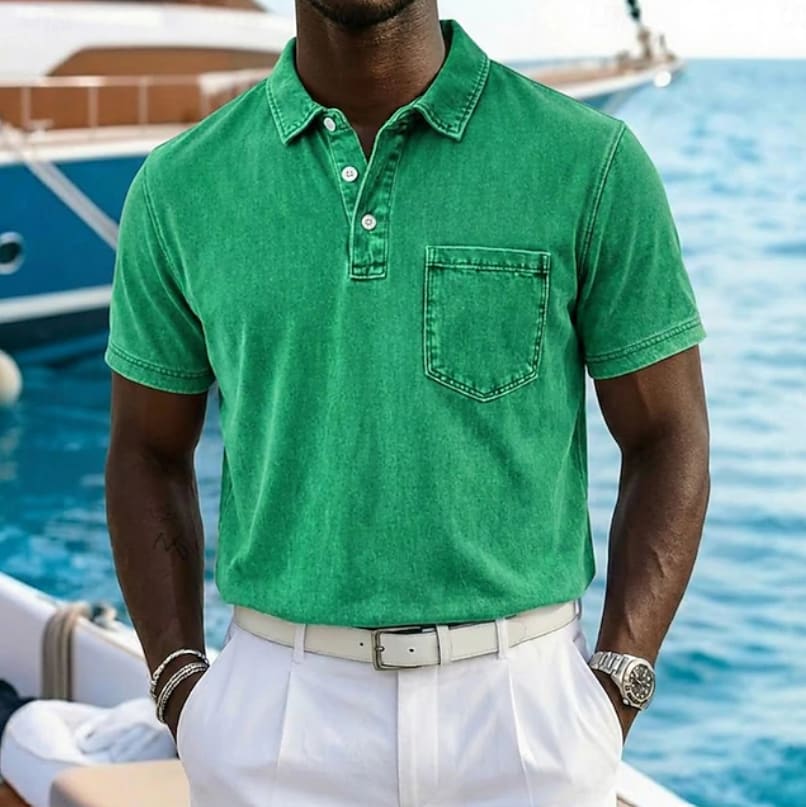 Bancroft Washed Pocket Short Sleeve Polo