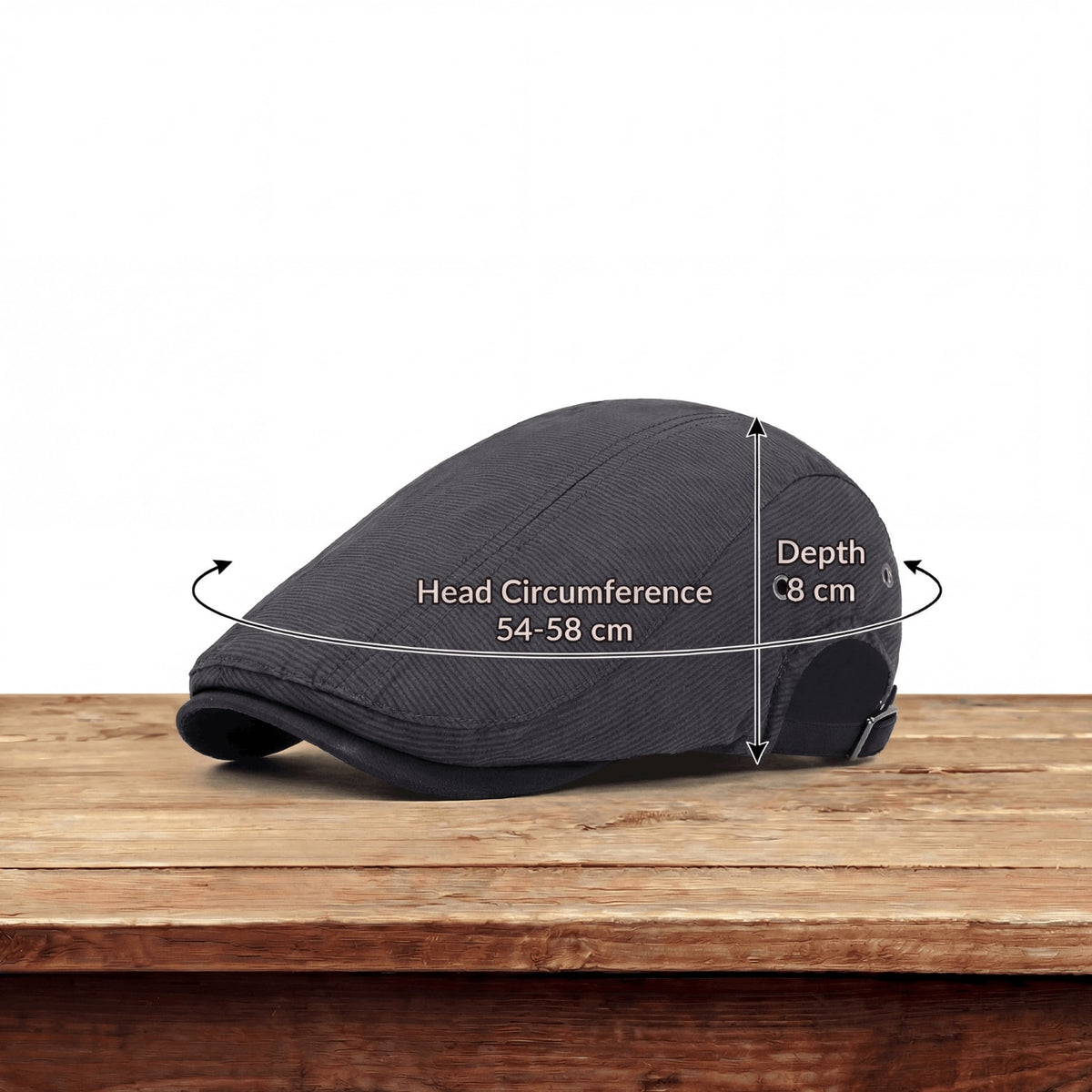 Adair Pinstripe Adjustable Flat Cap