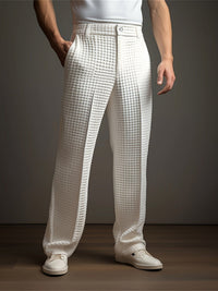 Laughlin Waffle Texture Wide Leg Trousers