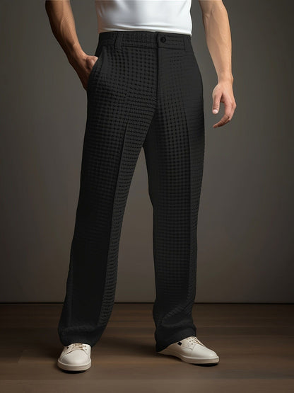 Laughlin Waffle Texture Wide Leg Trousers_3