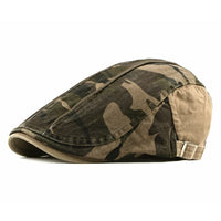 Clive Washed Camo Flat Cap
