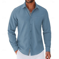 Alfred Striped Placket Long Sleeve Shirt