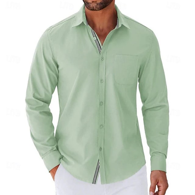 Alfred Striped Placket Long Sleeve Shirt