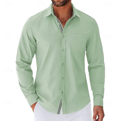 Alfred Striped Placket Long Sleeve Shirt_3