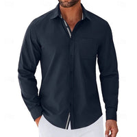 Alfred Striped Placket Long Sleeve Shirt