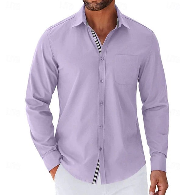 Alfred Striped Placket Long Sleeve Shirt