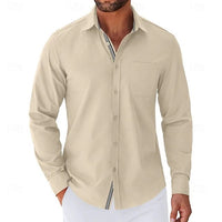 Alfred Striped Placket Long Sleeve Shirt