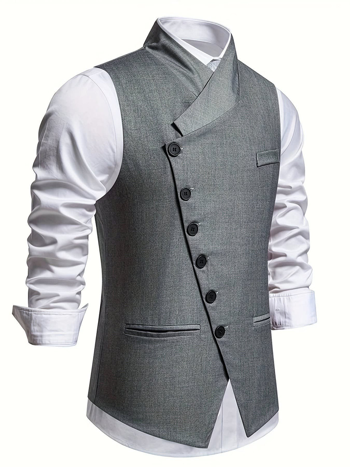 Harper Slant Button Tailored Waistcoat