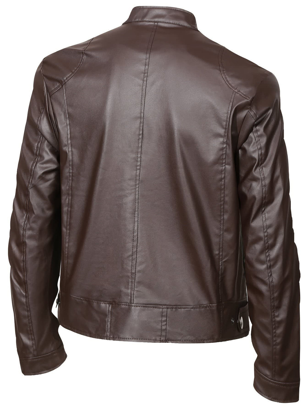 Innes Stand Collar Faux Leather Jacket