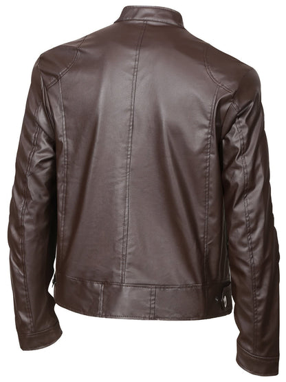 Innes Stand Collar Faux Leather Jacket_10