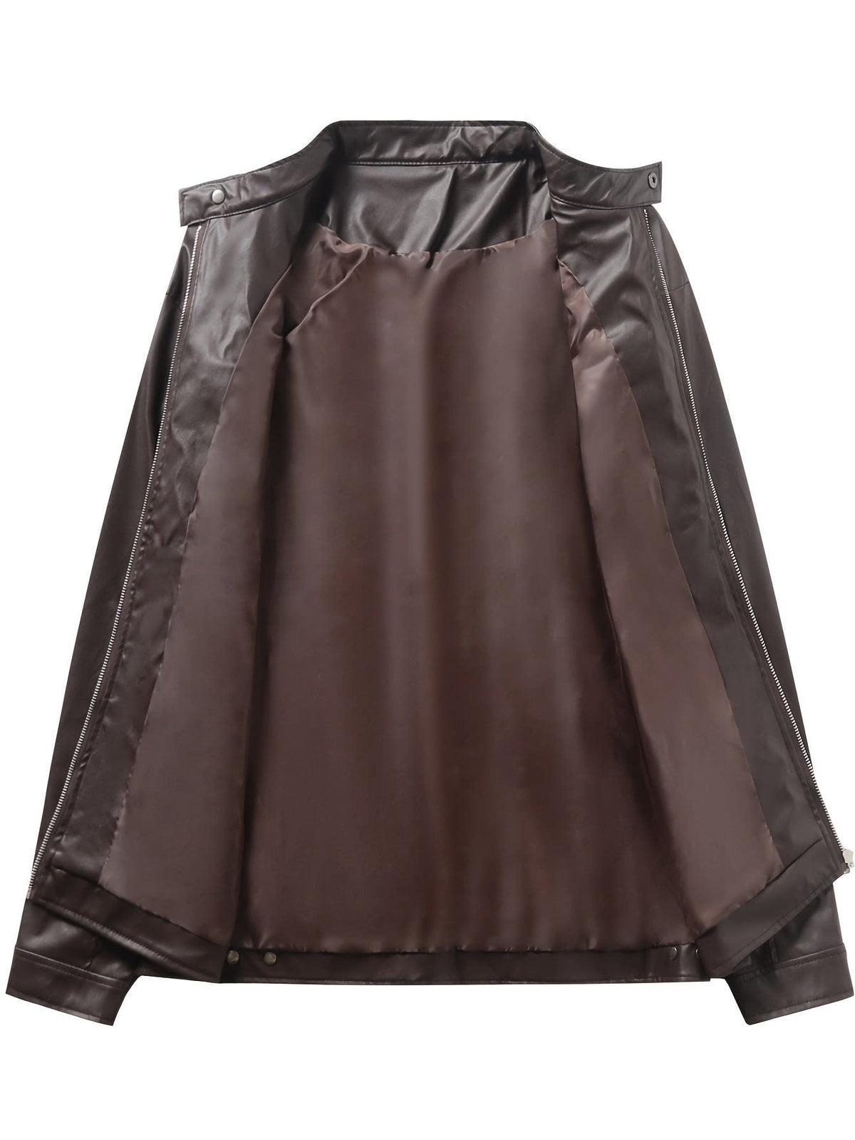 Innes Stand Collar Faux Leather Jacket