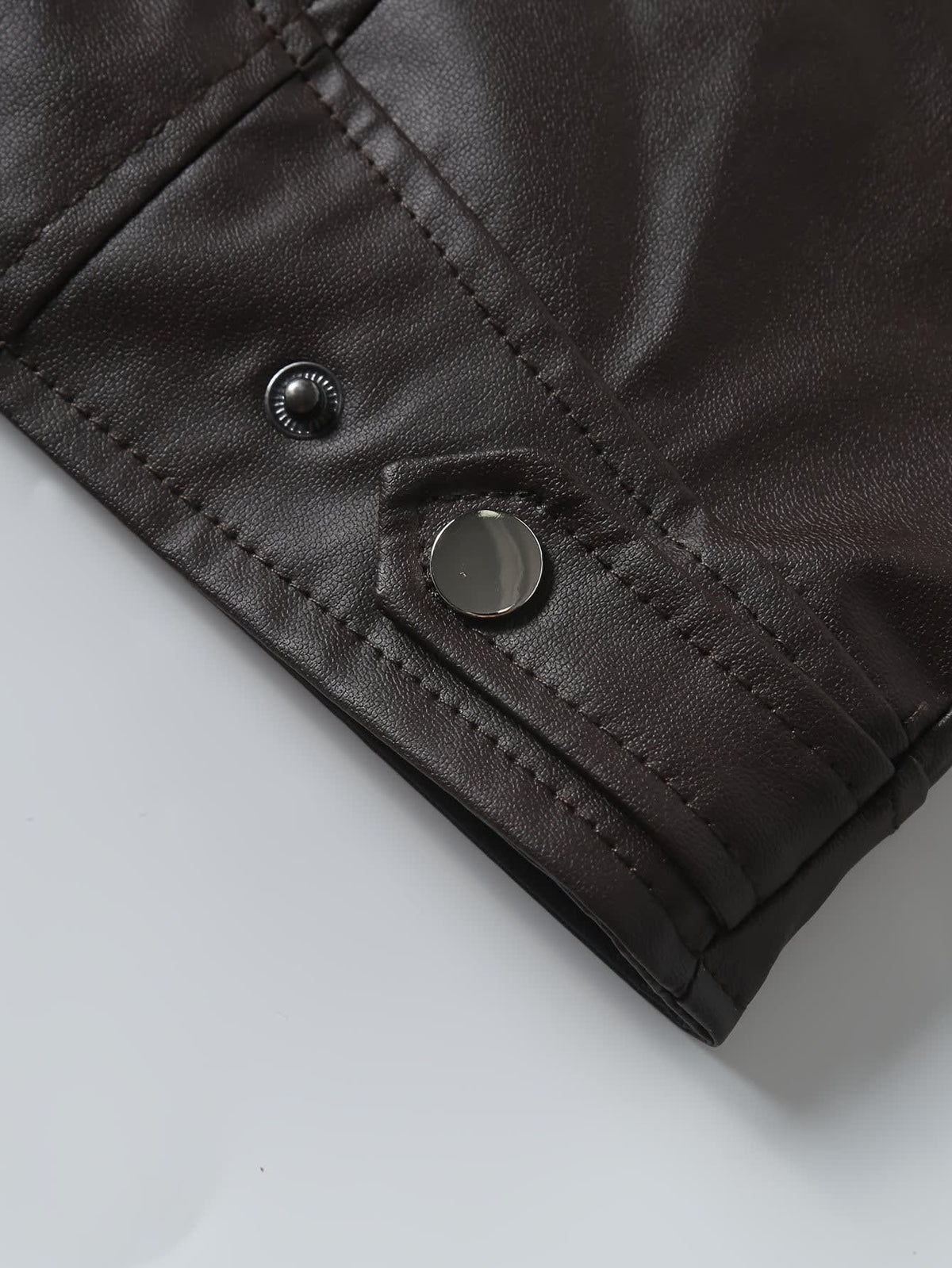 Innes Stand Collar Faux Leather Jacket
