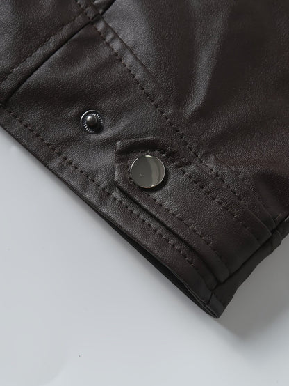 Innes Stand Collar Faux Leather Jacket_12